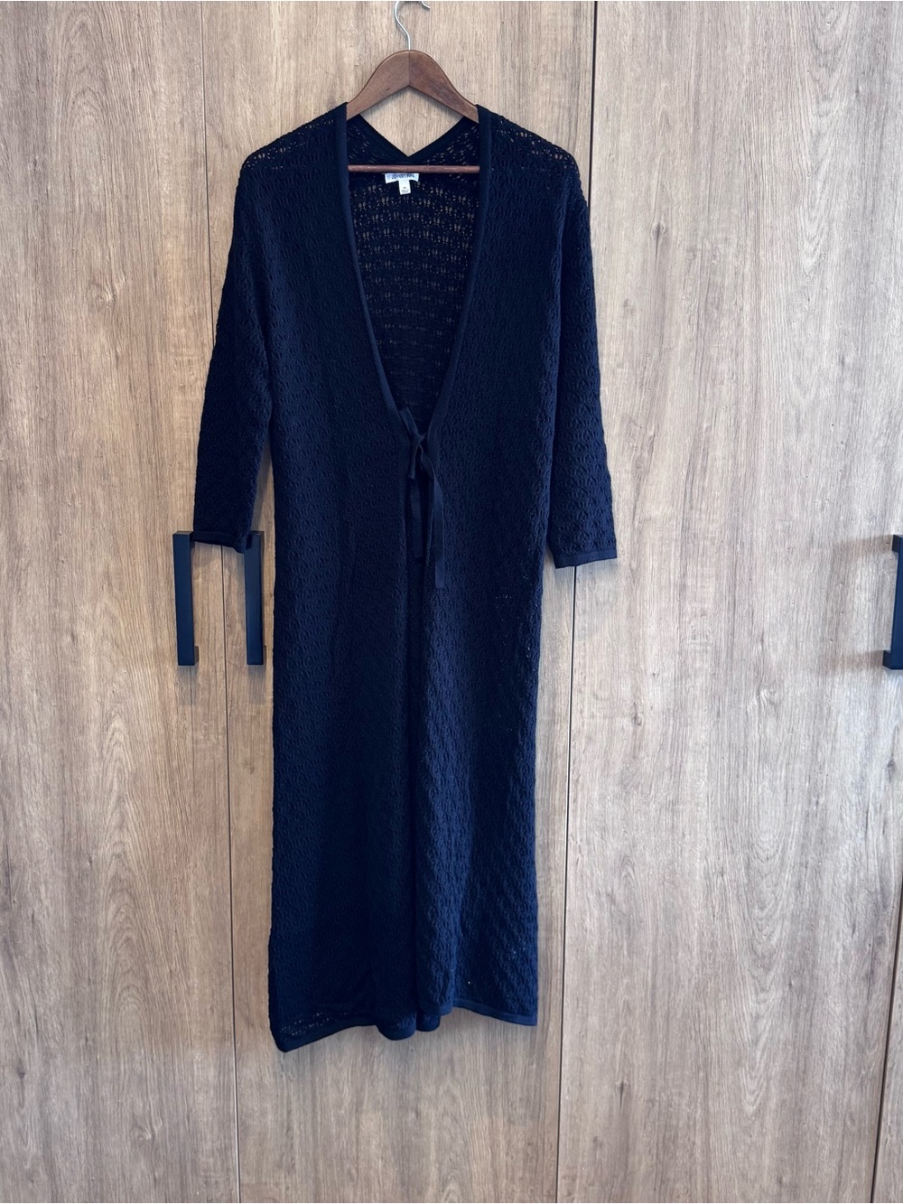 Johnny Was Dark Fairy Boho Long Tie Front Cotton Crochet Cardigan XS